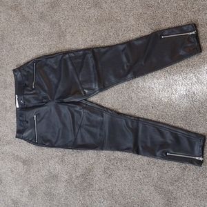 Black Faux Leather ankle pants
